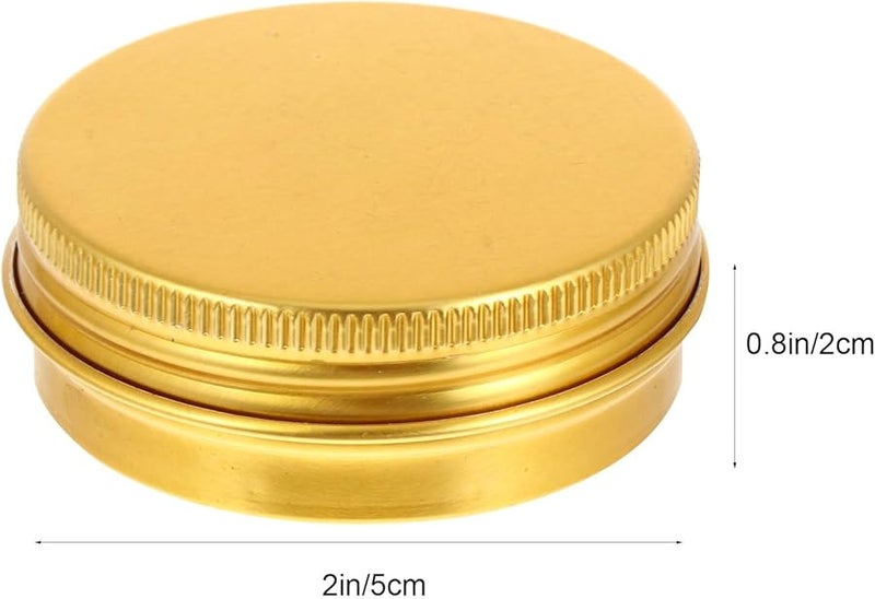 Gold Aluminum Cream Jars 20Pcs 30Ml Screw Thread Mini Cosmetic Containers Travel Tins - Image 2